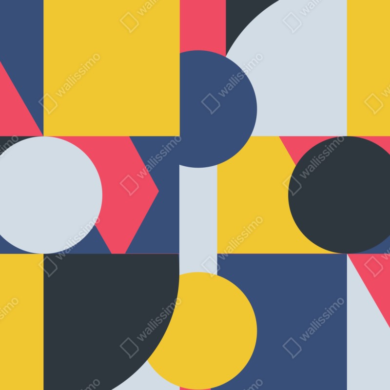 Repositionierbarer Aufkleber lebendige geometrische komposition – Wallnifity® Repositionierbarer Aufkleber lebendige geometrische komposition – Wallnifity®