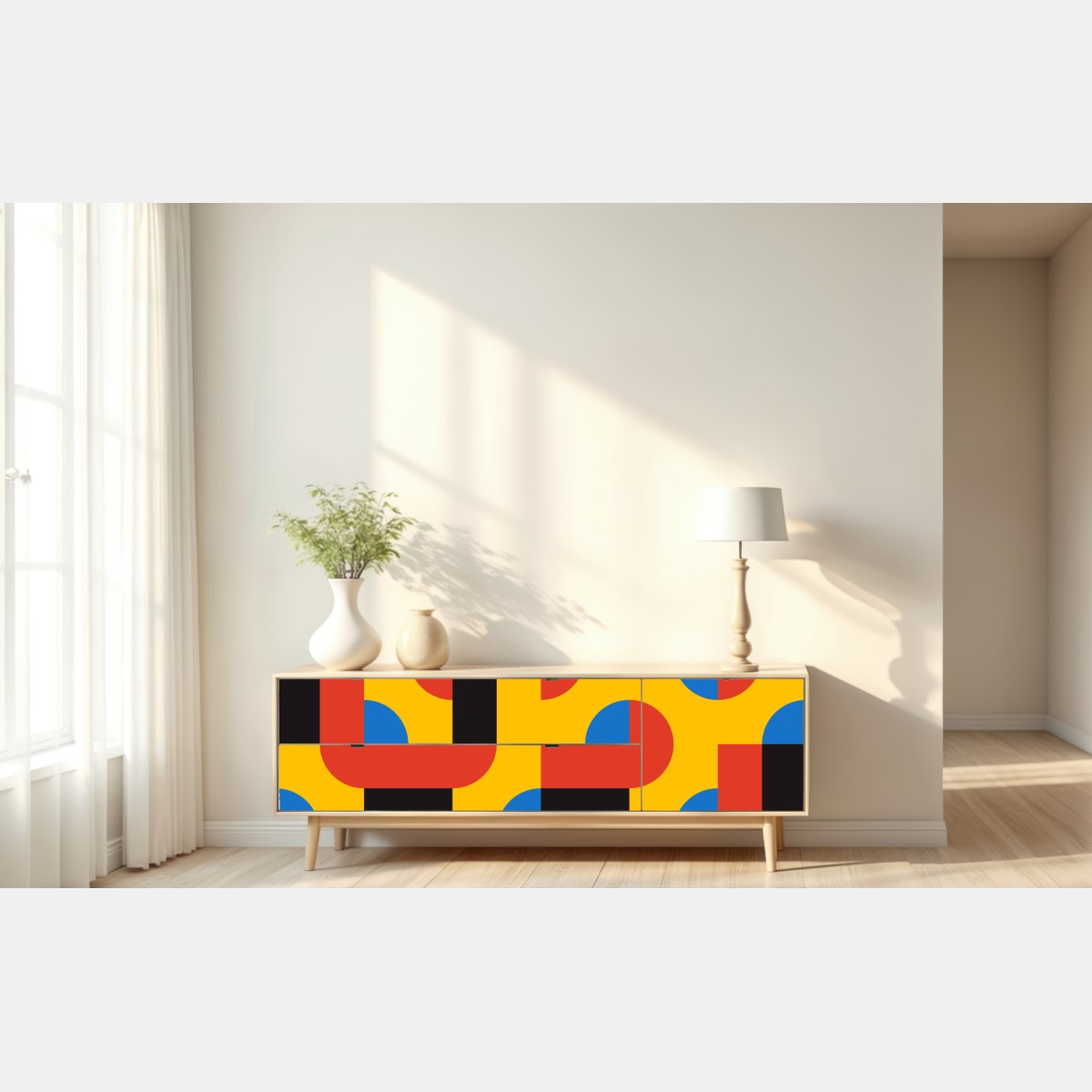 Repositionierbarer Aufkleber kräftiges geometrisches muster für die wand – Wallnifity® Repositionierbarer Aufkleber kräftiges geometrisches muster für die wand – Wallnifity®