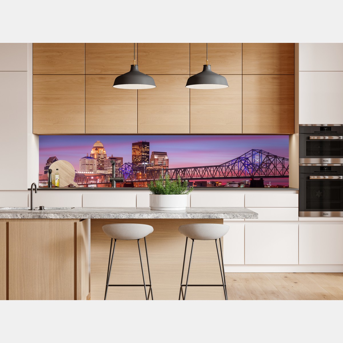 Repositionierbarer Aufkleber Louisville skyline bei dämmerung – Wallnifity® Repositionierbarer Aufkleber Louisville skyline bei dämmerung – Wallnifity®