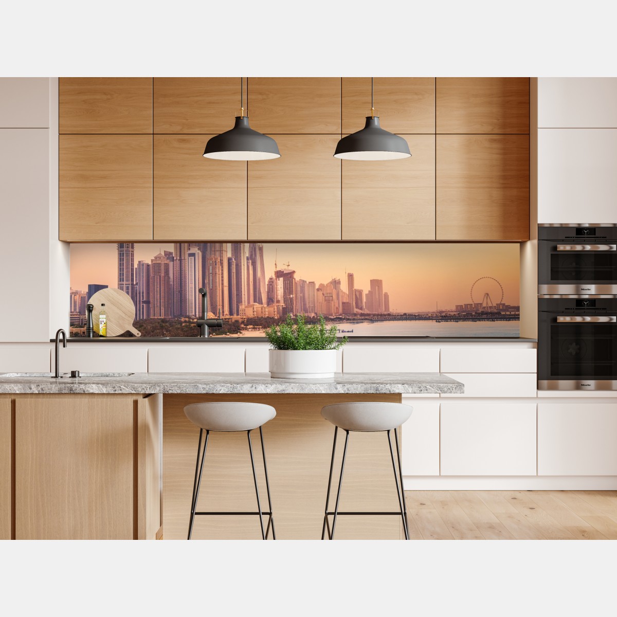 Repositionierbarer Aufkleber Dubai skyline bei sonnenuntergang – Wallnifity® Repositionierbarer Aufkleber Dubai skyline bei sonnenuntergang – Wallnifity®