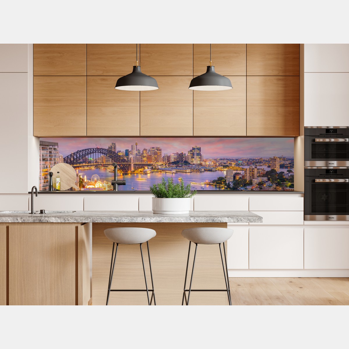 Repositionierbarer Aufkleber sonnenuntergang über Sydney – Wallnifity® Repositionierbarer Aufkleber sonnenuntergang über Sydney – Wallnifity®