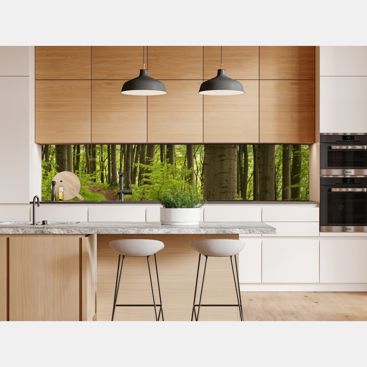 Repositionierbarer Aufkleber ruhiger grüner waldweg – Wallnifity® Repositionierbarer Aufkleber ruhiger grüner waldweg – Wallnifity®