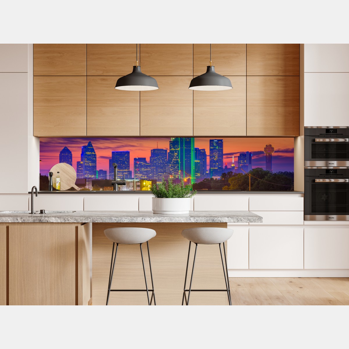 Repositionierbarer Aufkleber panorama von Dallas bei sonnenuntergang mit lichtspuren auf der autobahn – Wallnifity® Repositionierbarer Aufkleber panorama von Dallas bei sonnenuntergang mit lichtspuren auf der autobahn – Wallnifity®