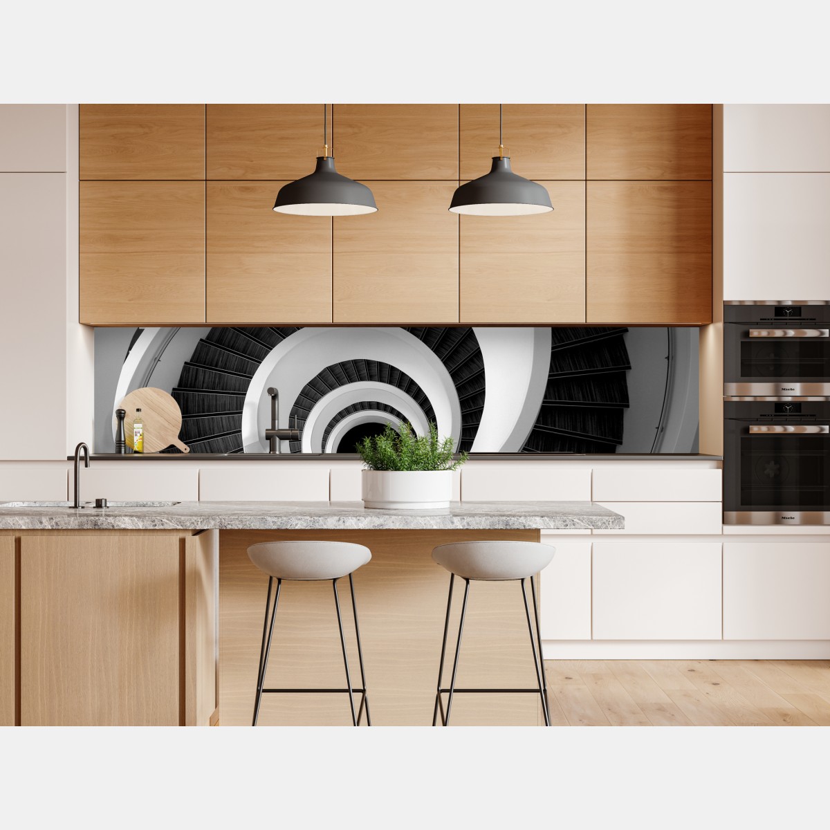 Repositionierbarer Aufkleber spiraltreppe in monochrom – Wallnifity® Repositionierbarer Aufkleber spiraltreppe in monochrom – Wallnifity®