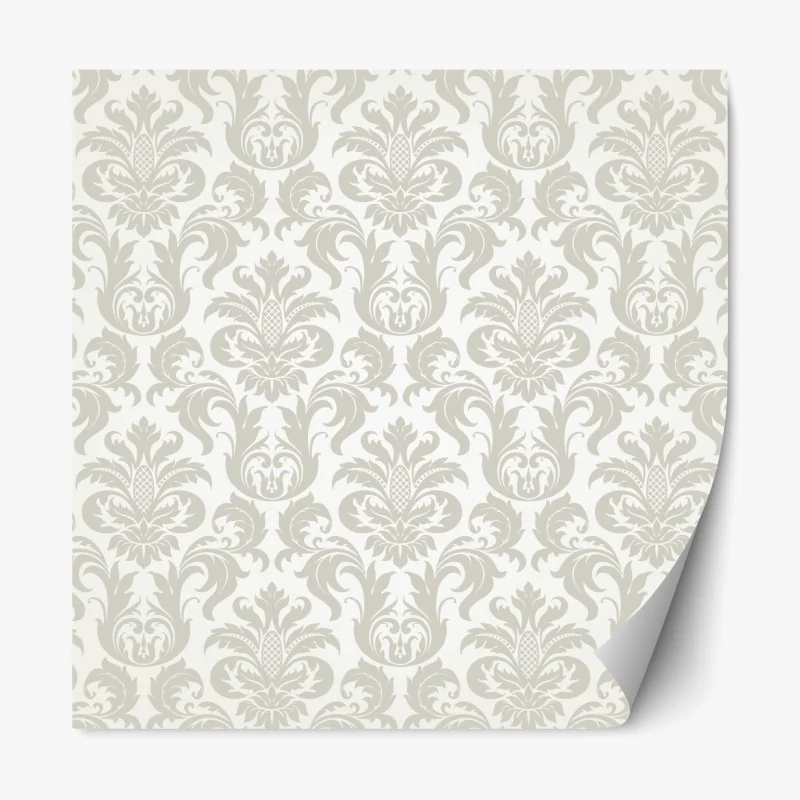 Repositionierbarer Aufkleber elegantes beiges damastmuster