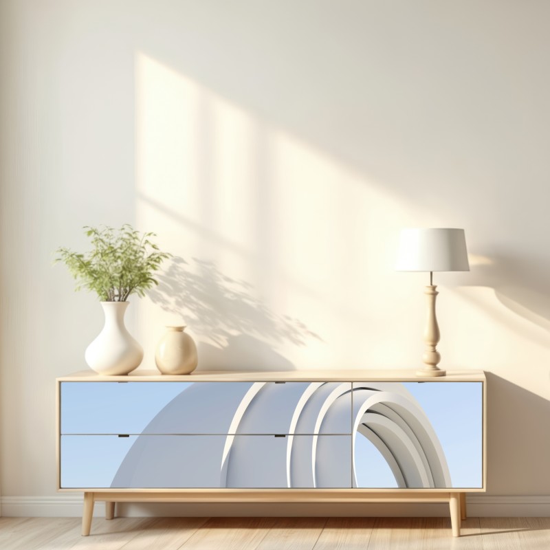 Repositionierbarer Aufkleber minimalistische bogenskulptur – Wallnifity® Repositionierbarer Aufkleber minimalistische bogenskulptur – Wallnifity®