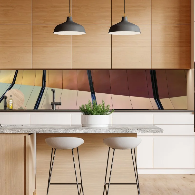 Repositionierbarer Aufkleber irisierende moderne fassade aus paneelen – Wallnifity® Repositionierbarer Aufkleber irisierende moderne fassade aus paneelen – Wallnifity®
