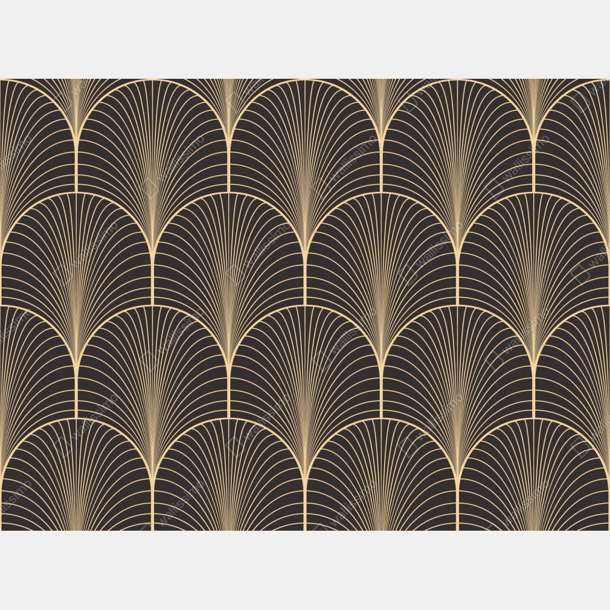 Repositionierbarer Aufkleber art deco goldenes fächermuster – Wallnifity® Repositionierbarer Aufkleber art deco goldenes fächermuster – Wallnifity®