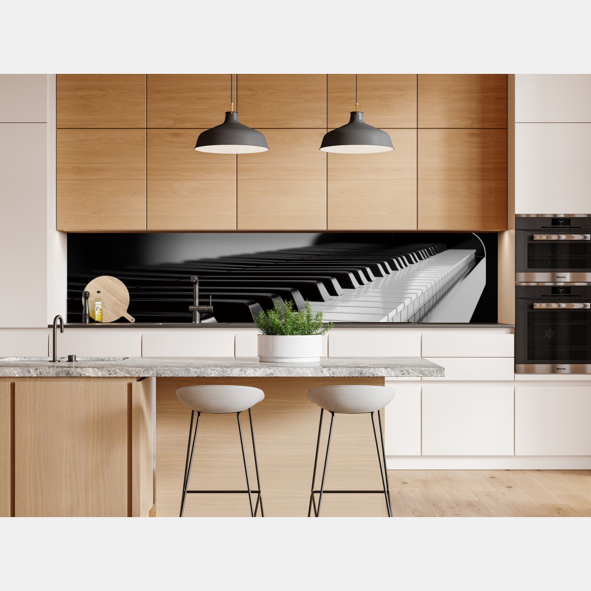 Repositionierbarer Aufkleber elegante schwarzweiß klaviertasten – Wallnifity® Repositionierbarer Aufkleber elegante schwarzweiß klaviertasten – Wallnifity®
