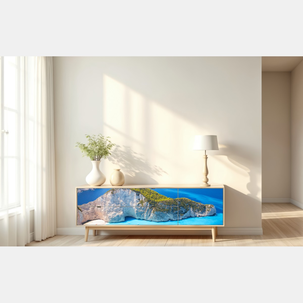 Repositionierbarer Aufkleber Navagio-Bucht türkisblauer strand, Zakynthos – Wallnifity® Repositionierbarer Aufkleber Navagio-Bucht türkisblauer strand, Zakynthos – Wallnifity®