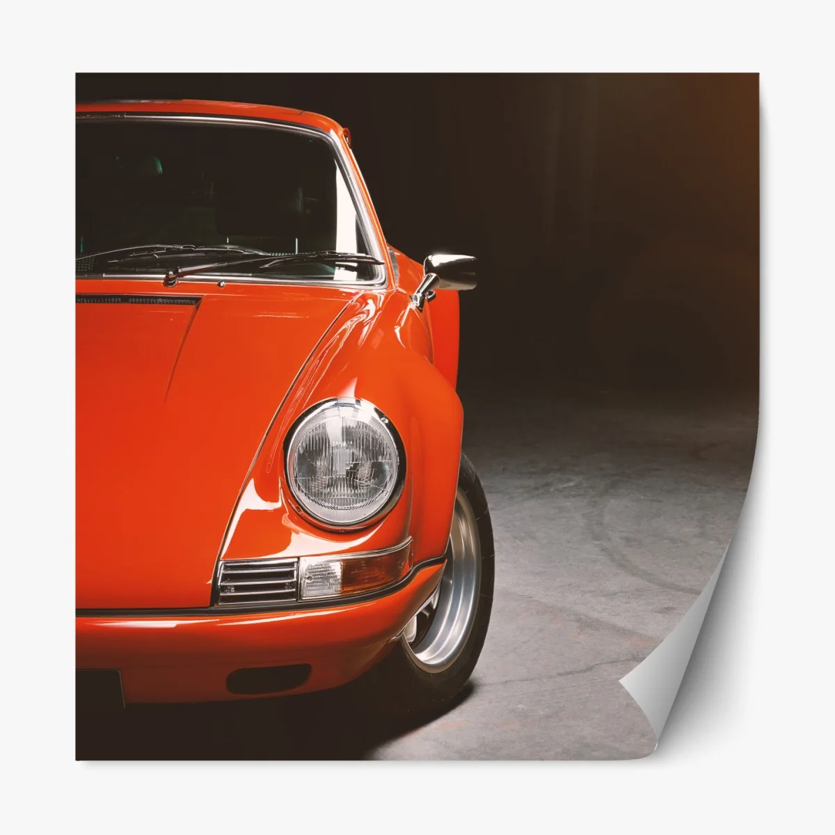 Repositionierbarer Aufkleber roter oldtimer sportwagen nahaufnahme – Wallnifity® Repositionierbarer Aufkleber roter oldtimer sportwagen nahaufnahme – Wallnifity®