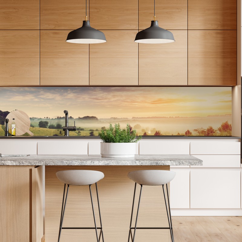 Repositionierbarer Aufkleber Dallas skyline im violetten abendlicht – Wallnifity®