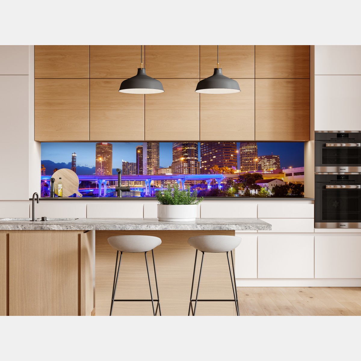 Repositionierbarer Aufkleber Tampa skyline bei nacht – Wallnifity® Repositionierbarer Aufkleber Tampa skyline bei nacht – Wallnifity®