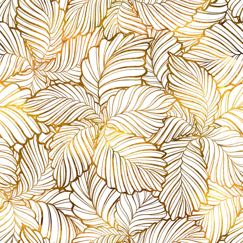 Repositionierbarer Aufkleber goldenes blatt line art muster – Wallnifity® Repositionierbarer Aufkleber goldenes blatt line art muster – Wallnifity®