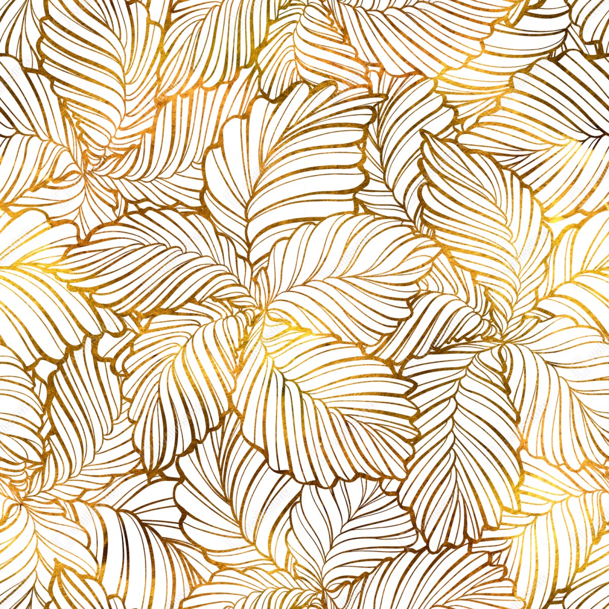 Repositionierbarer Aufkleber goldenes blatt line art muster – Wallnifity® Repositionierbarer Aufkleber goldenes blatt line art muster – Wallnifity®