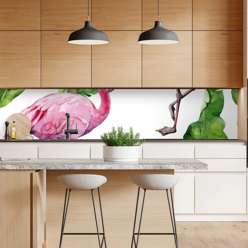 Repositionierbarer Aufkleber rosa flamingo aquarellmuster – Wallnifity® Repositionierbarer Aufkleber rosa flamingo aquarellmuster – Wallnifity®