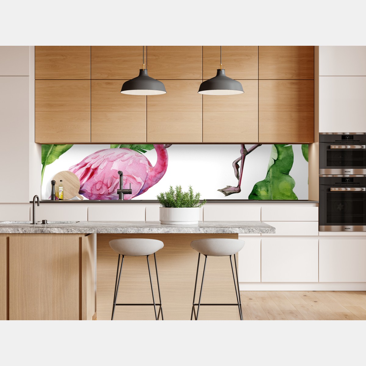 Repositionierbarer Aufkleber rosa flamingo aquarellmuster – Wallnifity® Repositionierbarer Aufkleber rosa flamingo aquarellmuster – Wallnifity®