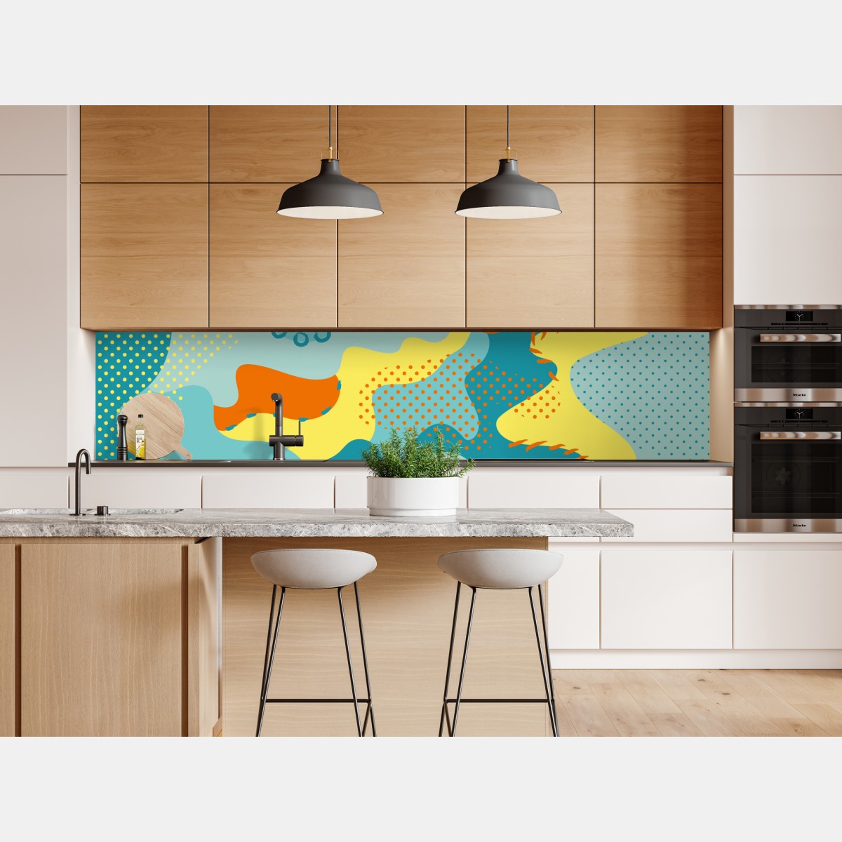 Repositionierbarer Aufkleber lebendige abstrakte pop-art-komposition – Wallnifity® Repositionierbarer Aufkleber lebendige abstrakte pop-art-komposition – Wallnifity®