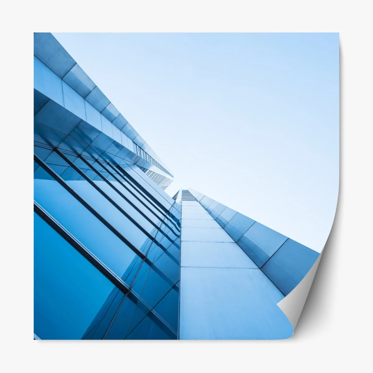 Repositionierbarer Aufkleber moderne blaue glasfassade – Wallnifity®