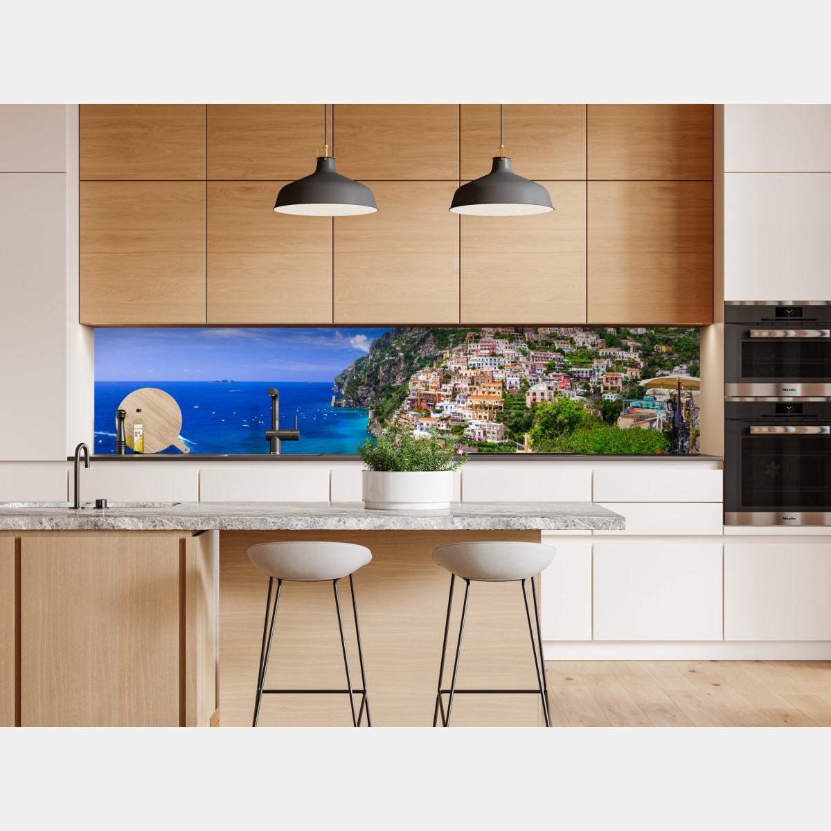 Repositionierbarer Aufkleber sonnige panoramaaufnahme von Positano an der Amalfiküste – Wallnifity® Repositionierbarer Aufkleber sonnige panoramaaufnahme von Positano an der Amalfiküste – Wallnifity®