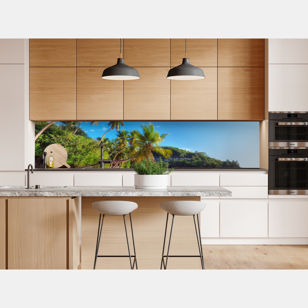 Repositionierbarer Aufkleber tropischer palmstrand – Wallnifity® Repositionierbarer Aufkleber tropischer palmstrand – Wallnifity®