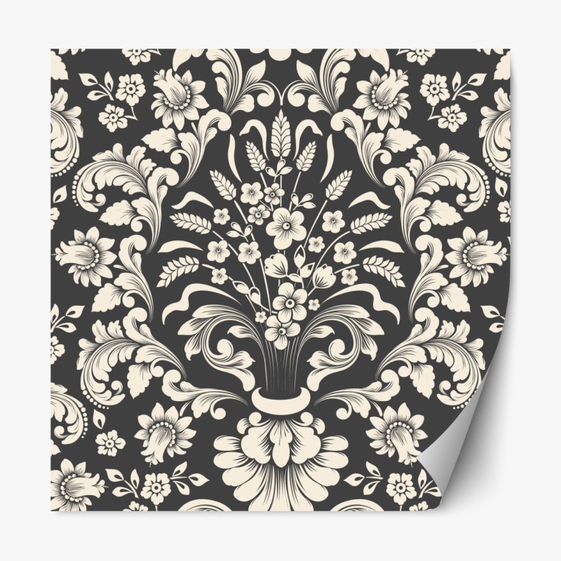 Repositionierbarer Aufkleber pastelliges botanisches blumenmuster – Wallnifity®