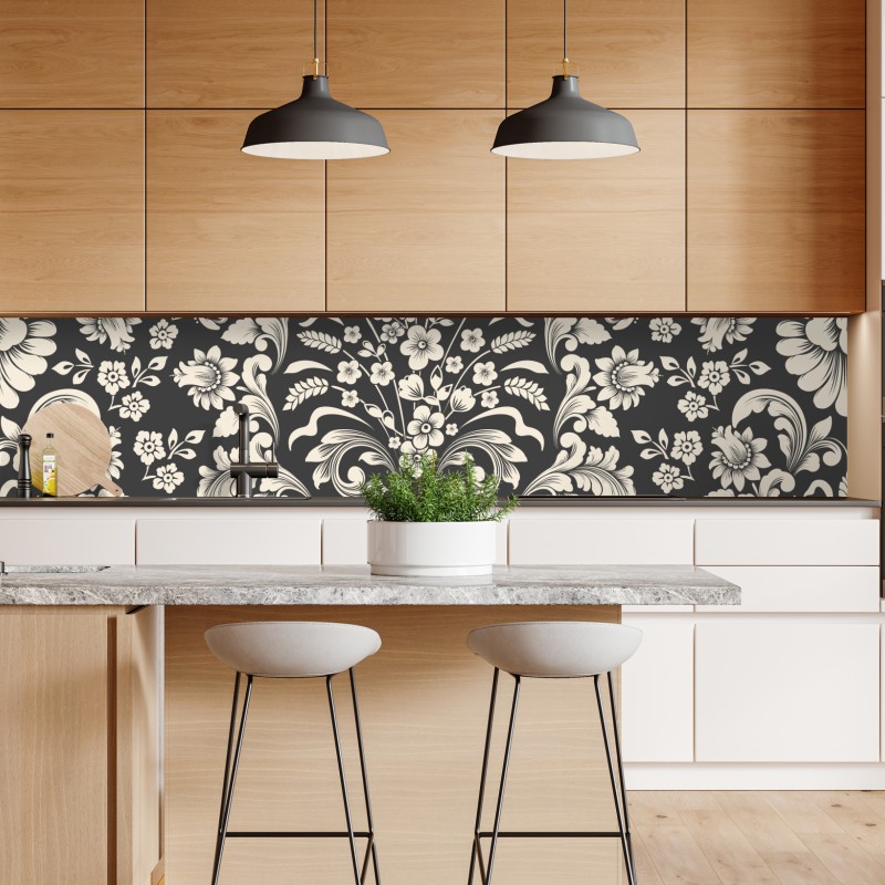 Repositionierbarer Aufkleber pastelliges botanisches blumenmuster – Wallnifity®