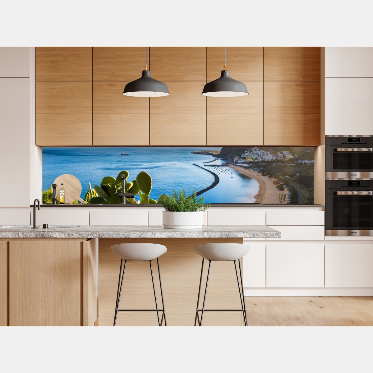 Repositionierbarer Aufkleber sonniger strand Las Teresitas panorama – Wallnifity® Repositionierbarer Aufkleber sonniger strand Las Teresitas panorama – Wallnifity®