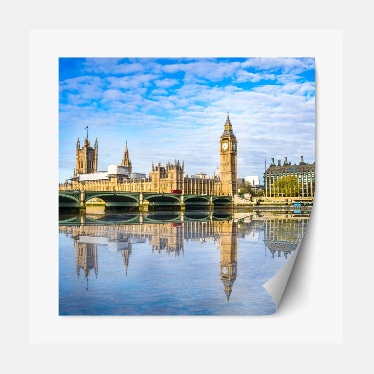 Repositionierbarer Aufkleber London skyline mit spiegelung auf dem fluss – Wallnifity® Repositionierbarer Aufkleber London skyline mit spiegelung auf dem fluss – Wallnifity®