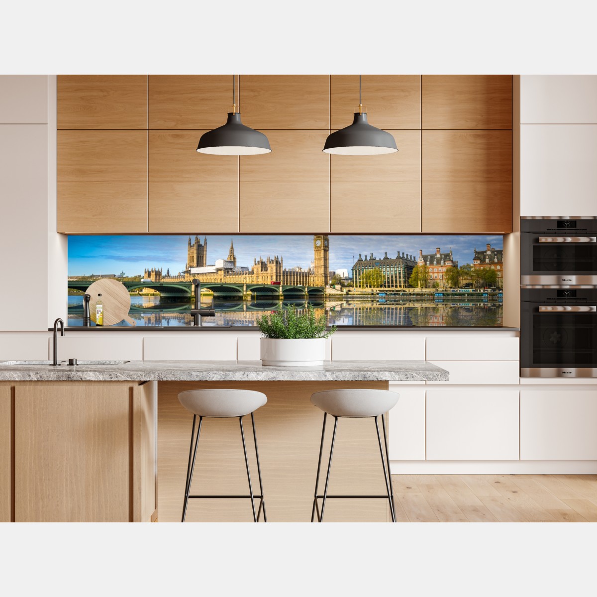 Repositionierbarer Aufkleber London skyline mit spiegelung auf dem fluss – Wallnifity® Repositionierbarer Aufkleber London skyline mit spiegelung auf dem fluss – Wallnifity®