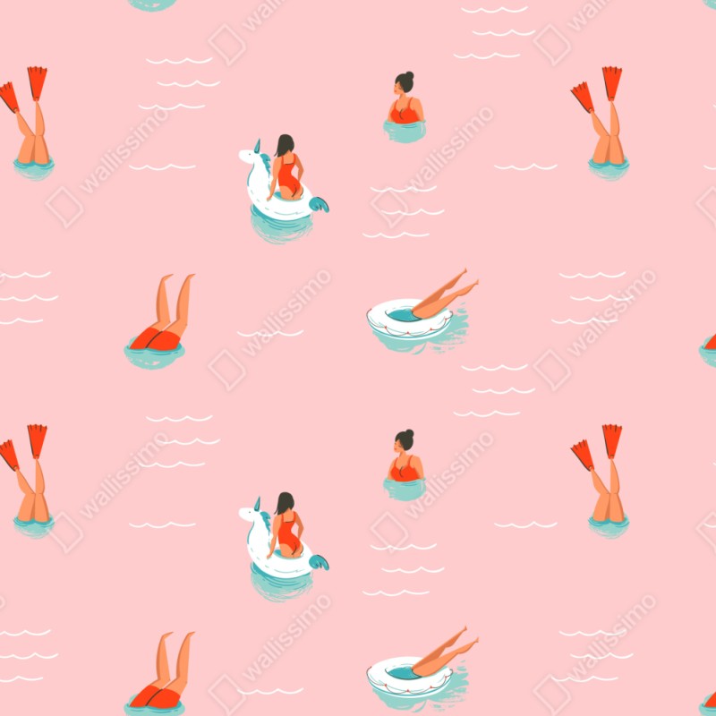 Repositionierbarer Aufkleber verspieltes pastell poolmuster – Wallnifity® Repositionierbarer Aufkleber verspieltes pastell poolmuster – Wallnifity®