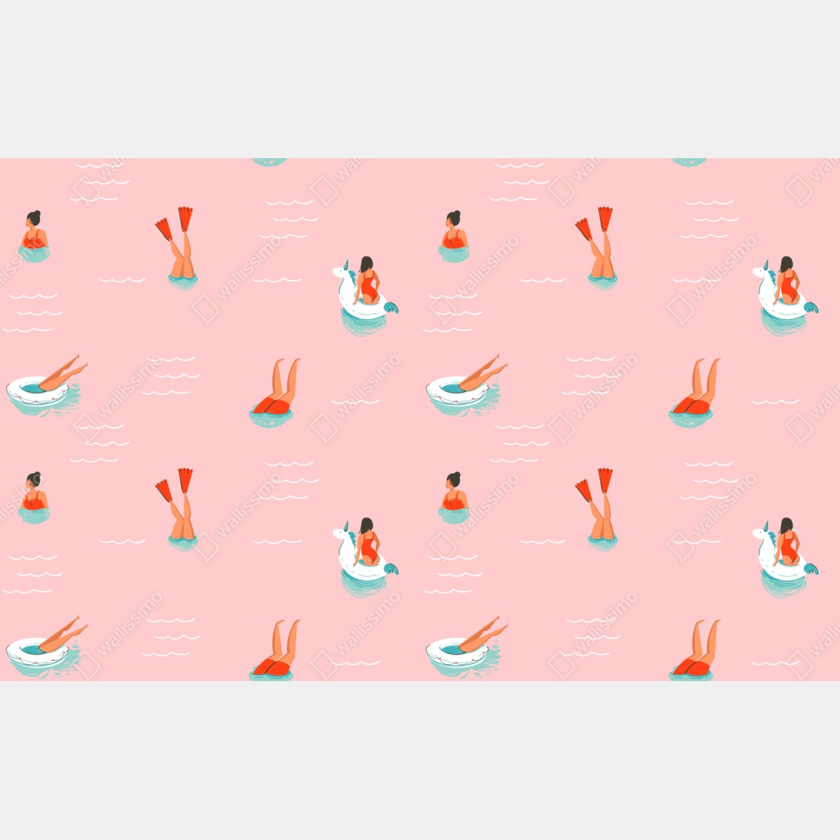Repositionierbarer Aufkleber verspieltes pastell poolmuster – Wallnifity® Repositionierbarer Aufkleber verspieltes pastell poolmuster – Wallnifity®