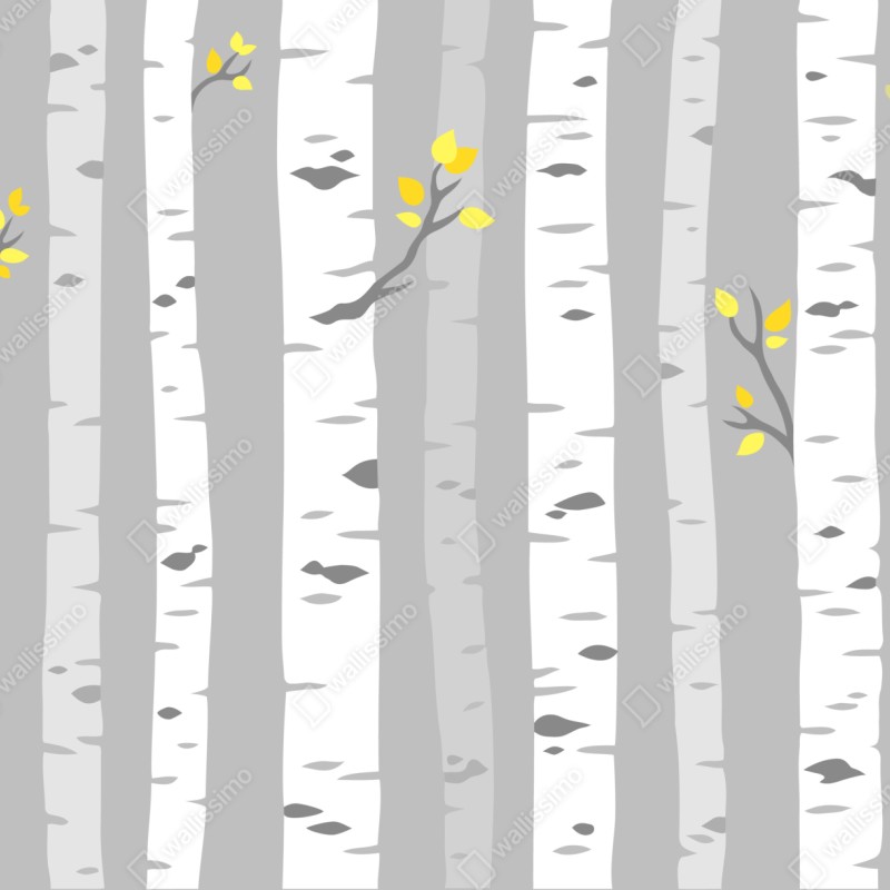 Repositionierbarer Aufkleber skandinavischer birkenwald – Wallnifity® Repositionierbarer Aufkleber skandinavischer birkenwald – Wallnifity®