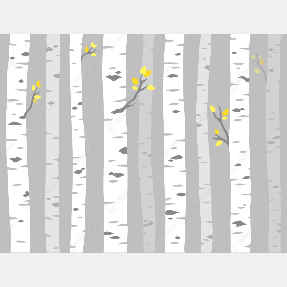 Repositionierbarer Aufkleber skandinavischer birkenwald – Wallnifity® Repositionierbarer Aufkleber skandinavischer birkenwald – Wallnifity®