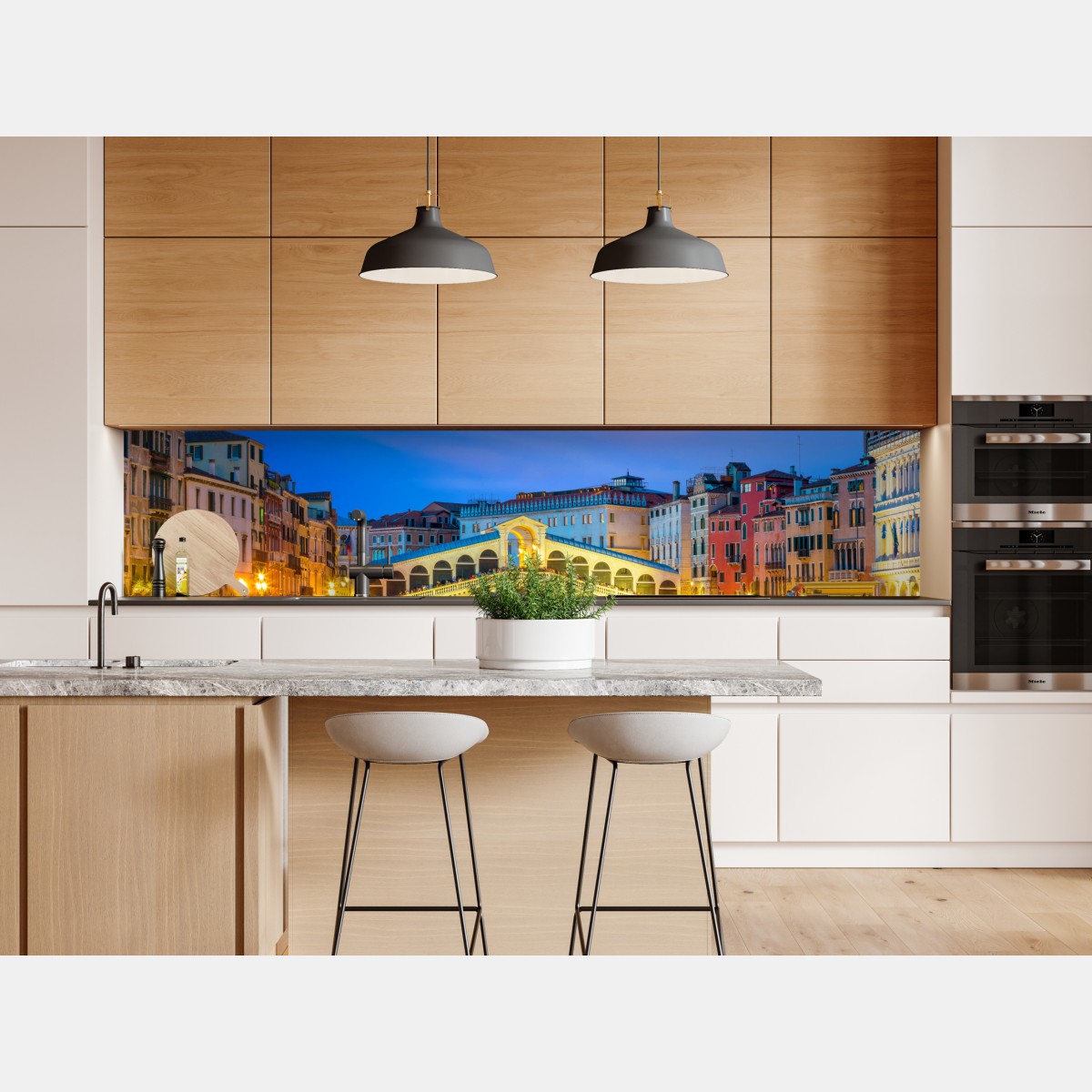 Repositionierbarer Aufkleber Rialto brücke bei dämmerung, Venedig – Wallnifity® Repositionierbarer Aufkleber Rialto brücke bei dämmerung, Venedig – Wallnifity®