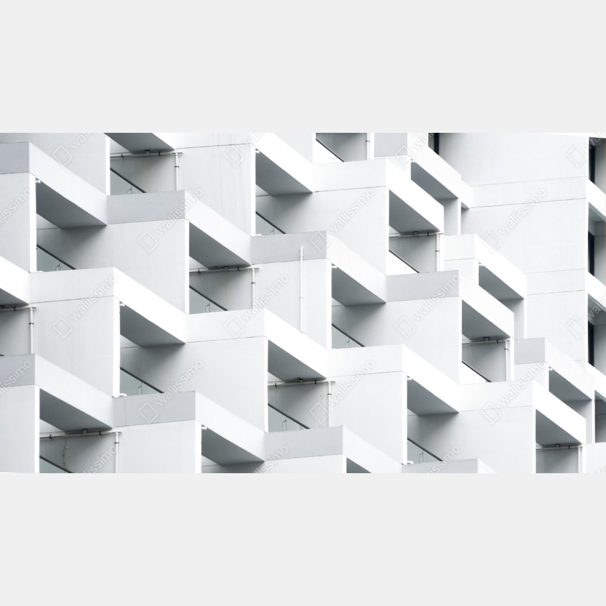 Repositionierbarer Aufkleber weiße betonfassade im geometrischen muster – Wallnifity® Repositionierbarer Aufkleber weiße betonfassade im geometrischen muster – Wallnifity®