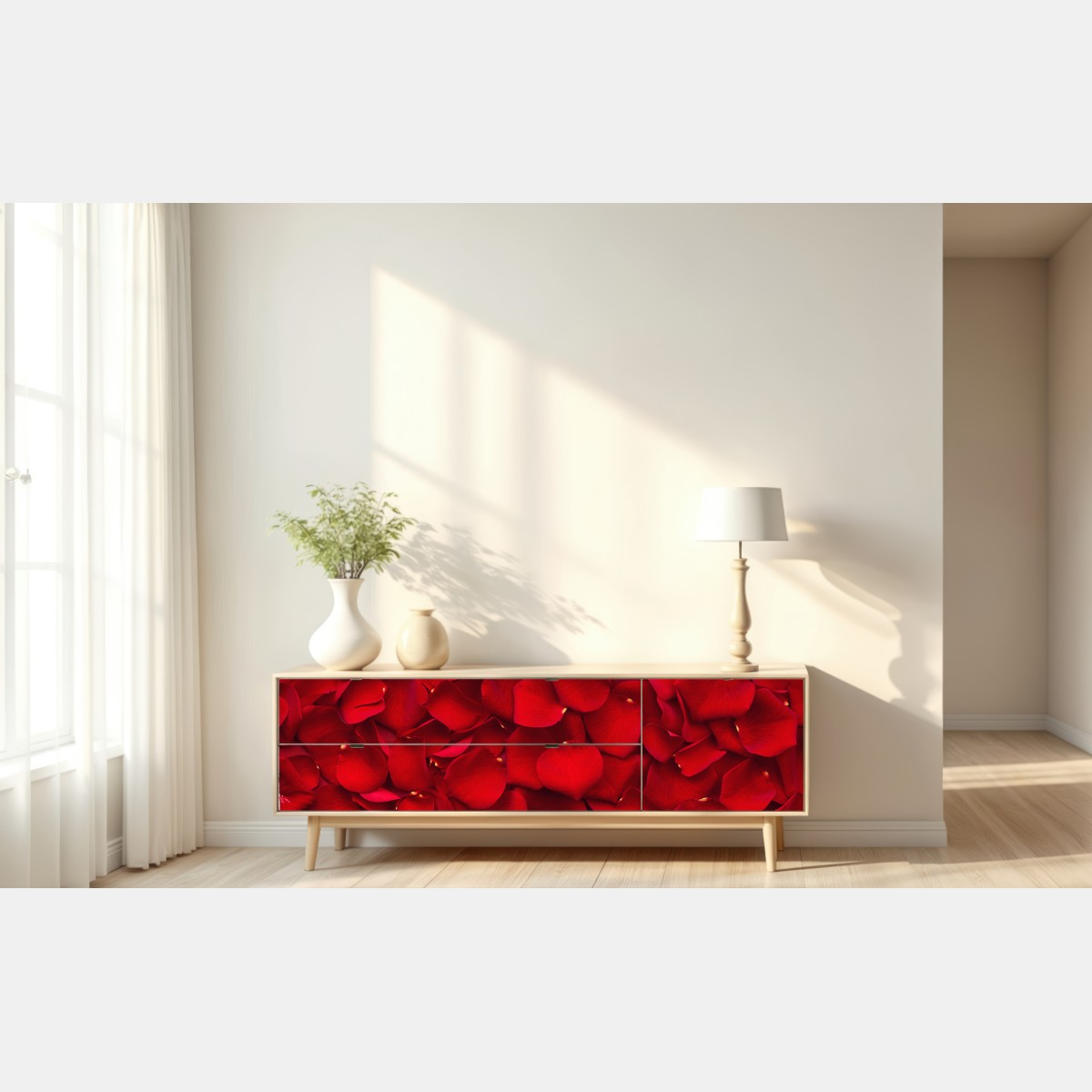 Repositionierbarer Aufkleber rote rosenblätter hintergrund – Wallnifity® Repositionierbarer Aufkleber rote rosenblätter hintergrund – Wallnifity®