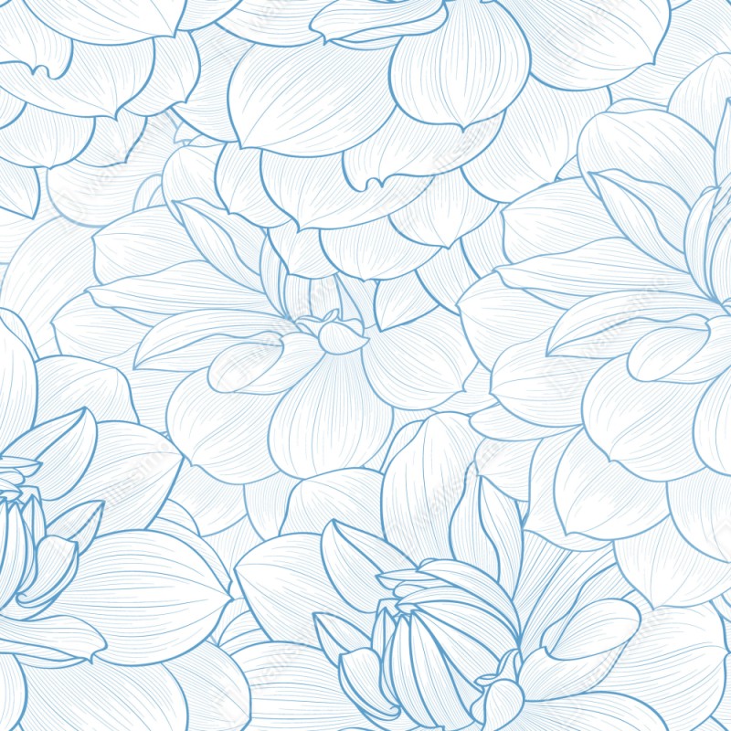 Repositionierbarer Aufkleber zartes blaues blumenmuster – Wallnifity® Repositionierbarer Aufkleber zartes blaues blumenmuster – Wallnifity®