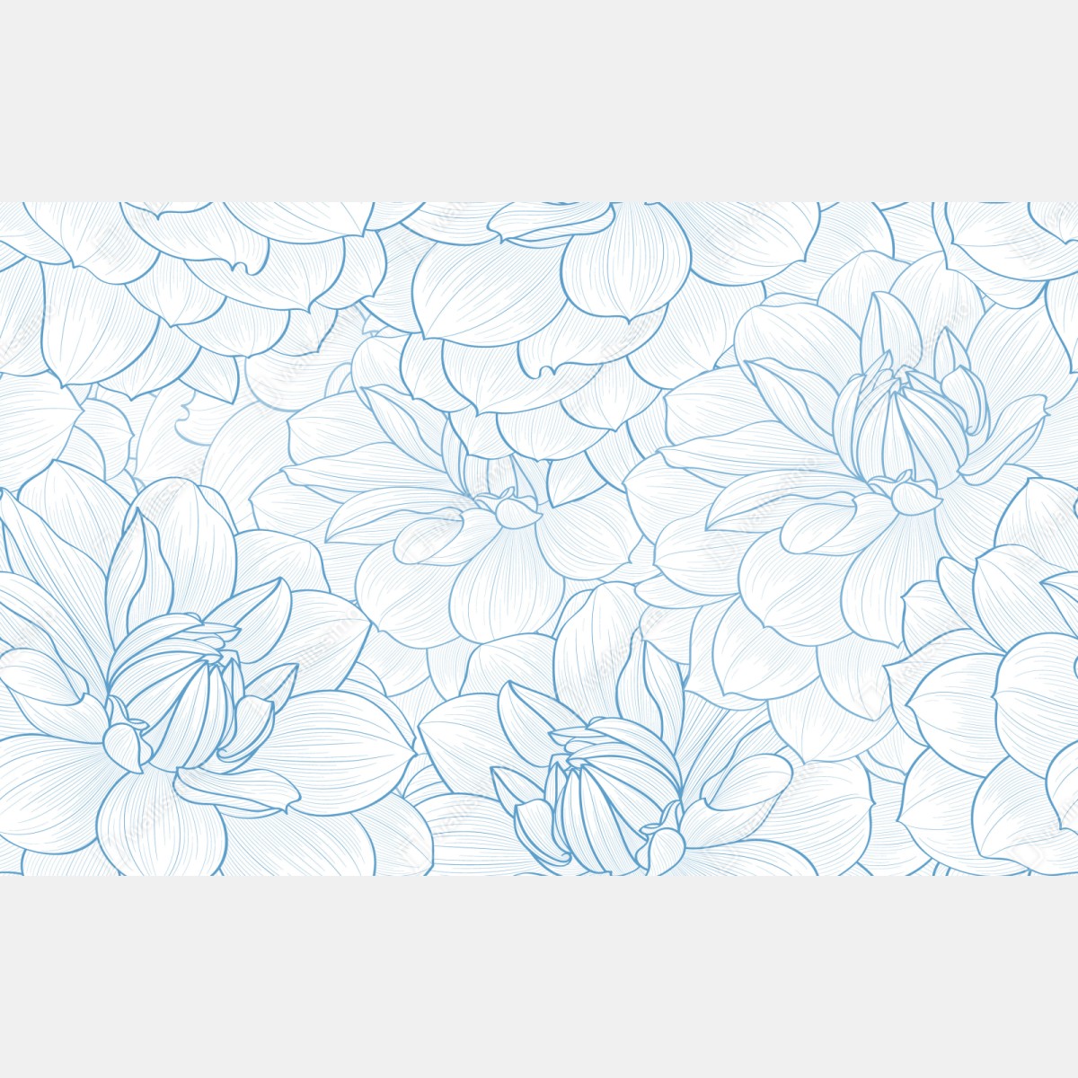 Repositionierbarer Aufkleber zartes blaues blumenmuster – Wallnifity® Repositionierbarer Aufkleber zartes blaues blumenmuster – Wallnifity®