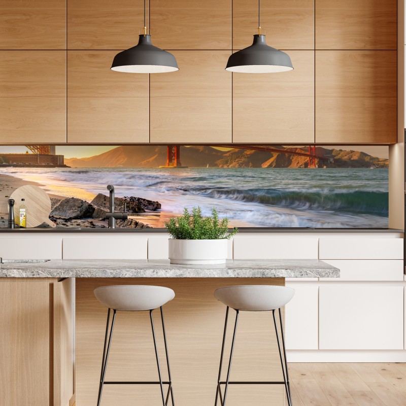 Repositionierbarer Aufkleber art deco goldenes fächermuster – Wallnifity®
