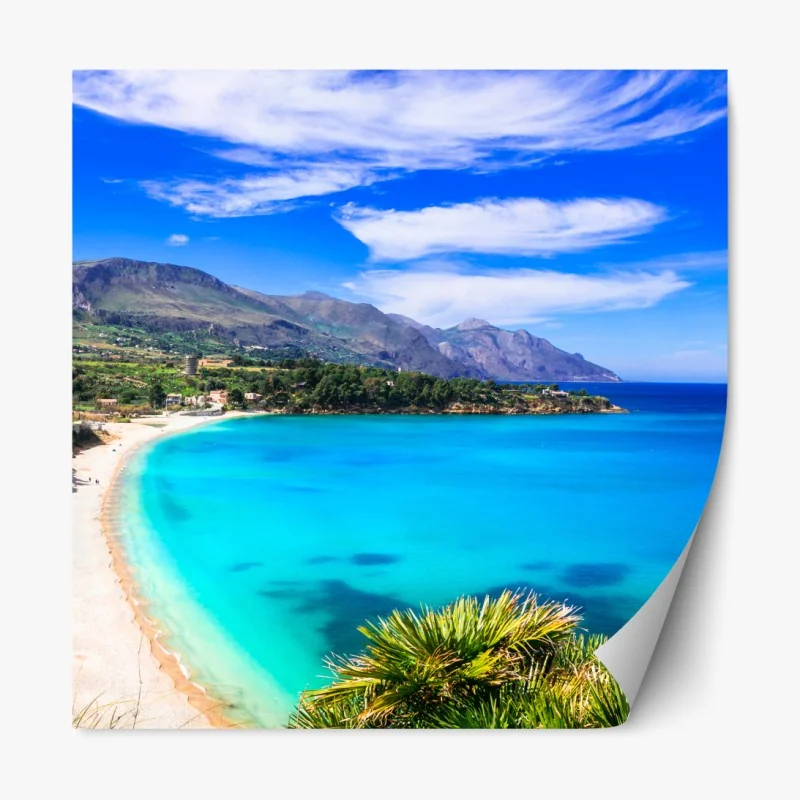 Repositionierbarer Aufkleber türkisstrand küstenlandschaft – Wallnifity® Repositionierbarer Aufkleber türkisstrand küstenlandschaft – Wallnifity®