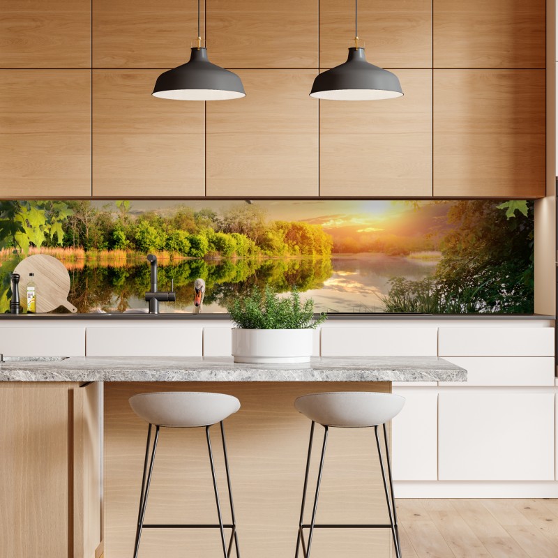 Repositionierbarer Aufkleber London skyline mit spiegelung auf dem fluss – Wallnifity®