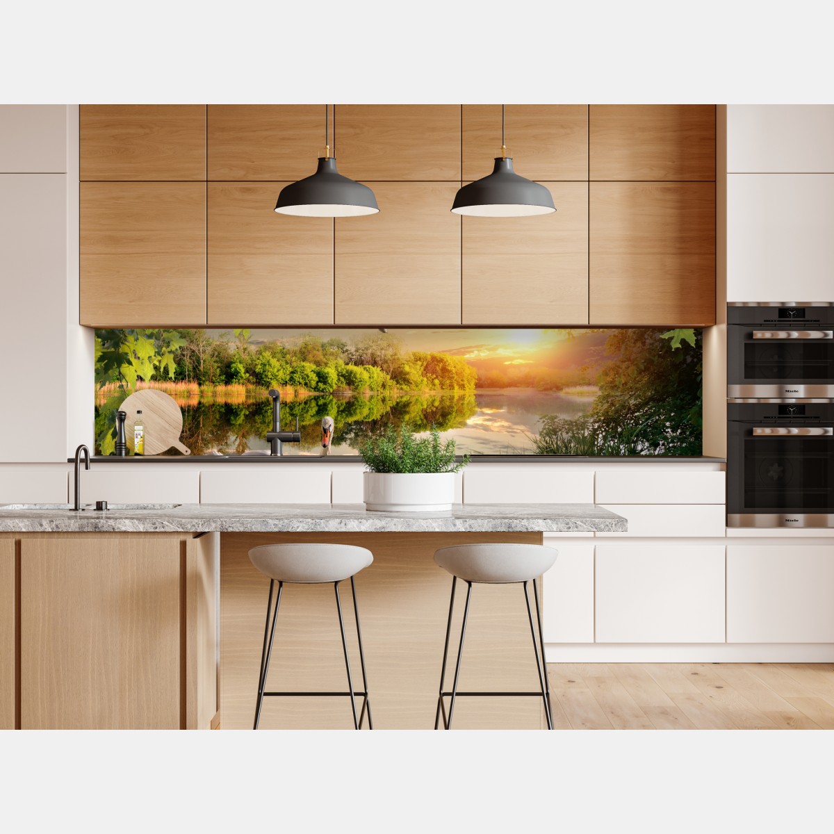 Repositionierbarer Aufkleber sonnenuntergang mit schwan auf stillem see – Wallnifity® Repositionierbarer Aufkleber sonnenuntergang mit schwan auf stillem see – Wallnifity®