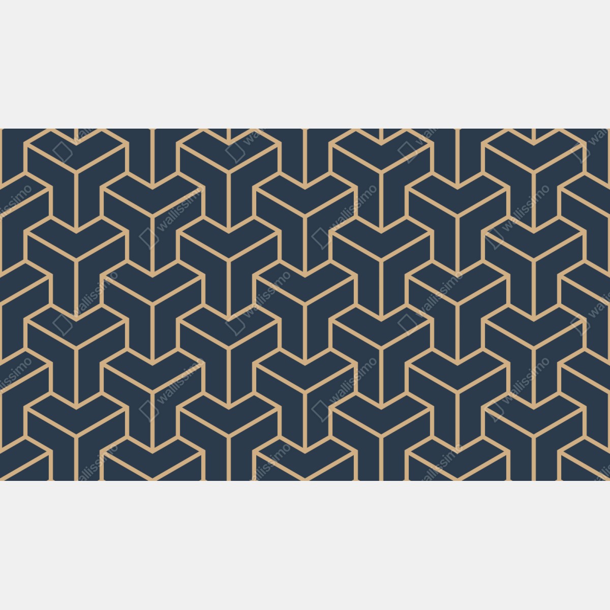 Repositionierbarer Aufkleber marineblaues geometrisches würfelmuster – Wallnifity® Repositionierbarer Aufkleber marineblaues geometrisches würfelmuster – Wallnifity®