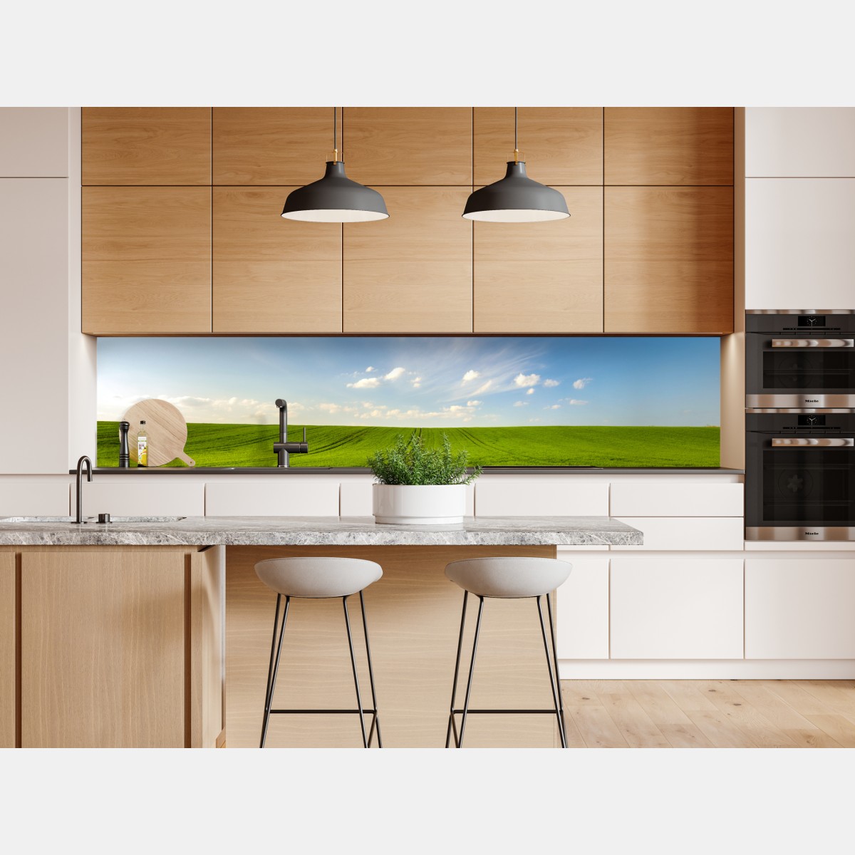 Repositionierbarer Aufkleber frühlingsgrüne wiesenpanorama – Wallnifity® Repositionierbarer Aufkleber frühlingsgrüne wiesenpanorama – Wallnifity®