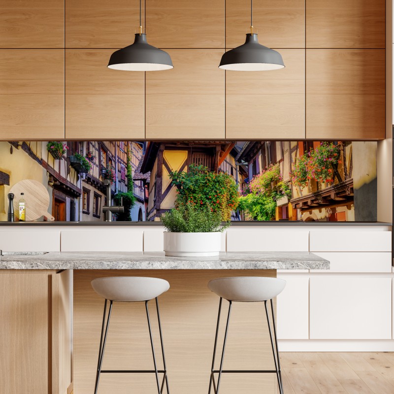 Repositionierbarer Aufkleber buntes bausteinmuster – Wallnifity®
