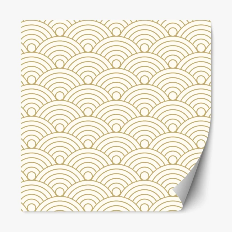 Repositionierbarer Aufkleber goldenes seigaiha wellenmuster
