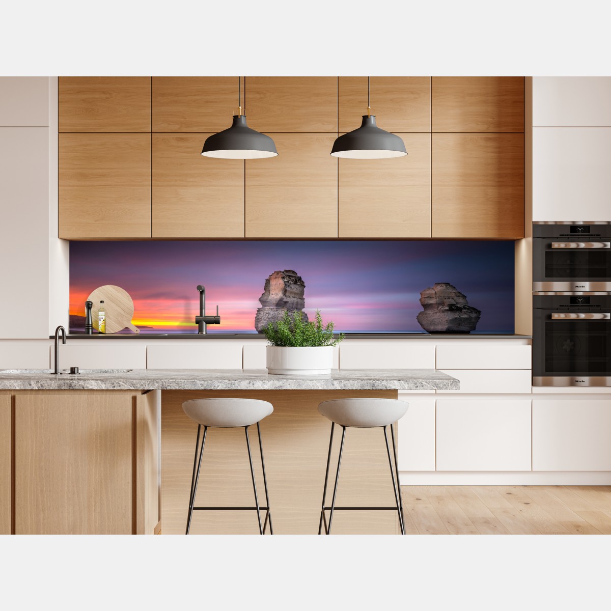 Repositionierbarer Aufkleber ruhige küstenlandschaft mit felsformationen bei sonnenuntergang – Wallnifity® Repositionierbarer Aufkleber ruhige küstenlandschaft mit felsformationen bei sonnenuntergang – Wallnifity®