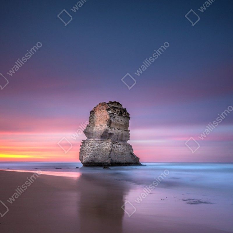 Repositionierbarer Aufkleber ruhige küstenlandschaft mit felsformationen bei sonnenuntergang – Wallnifity® Repositionierbarer Aufkleber ruhige küstenlandschaft mit felsformationen bei sonnenuntergang – Wallnifity®