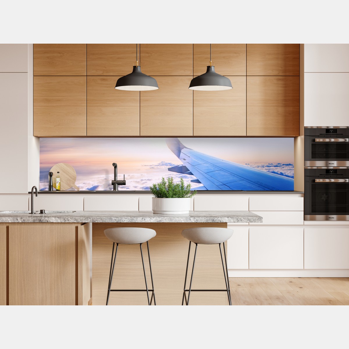 Repositionierbarer Aufkleber über den wolken luftaufnahme – Wallnifity® Repositionierbarer Aufkleber über den wolken luftaufnahme – Wallnifity®